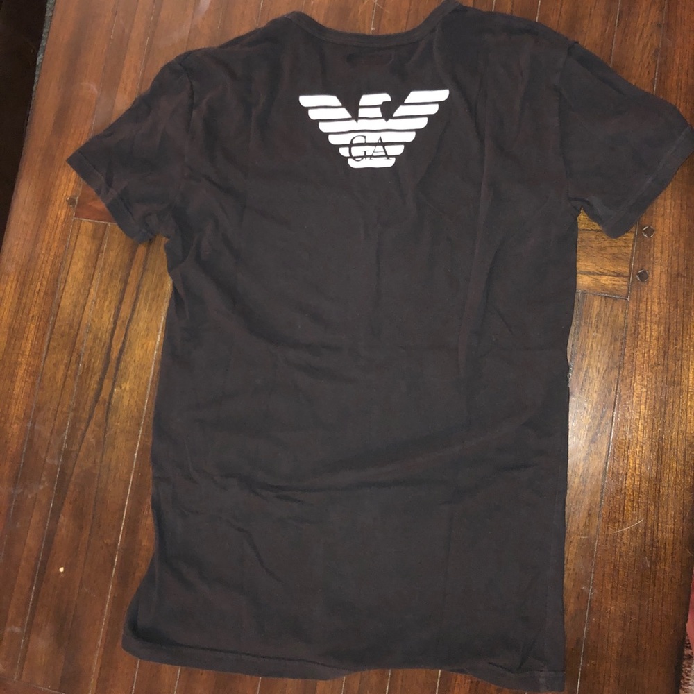 Emporio Armani black fitted v neck size large